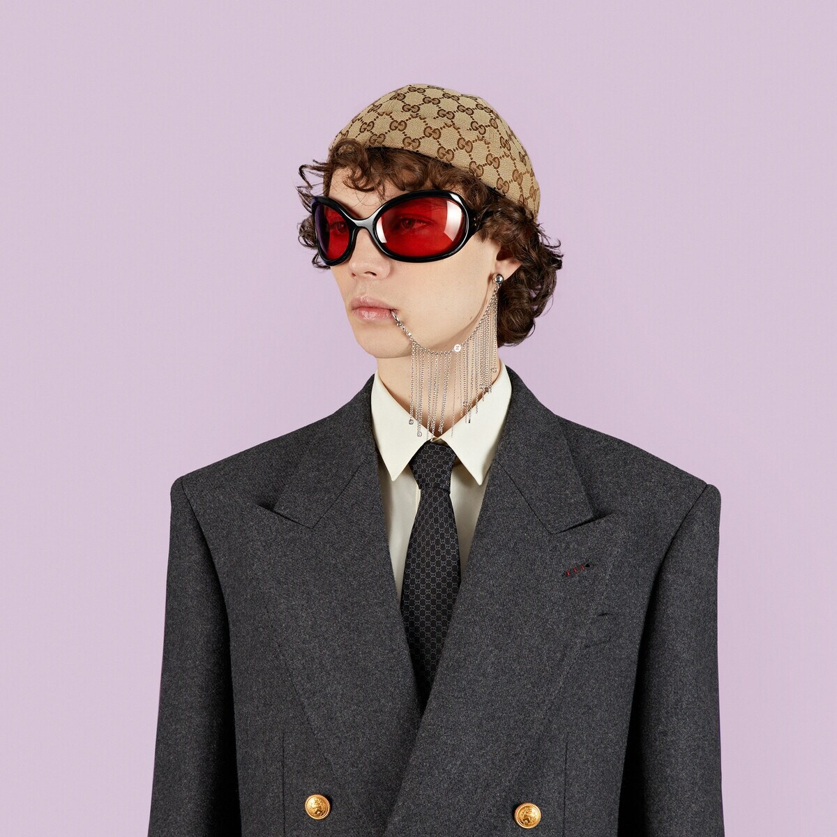 GG silk jacquard tie - 3