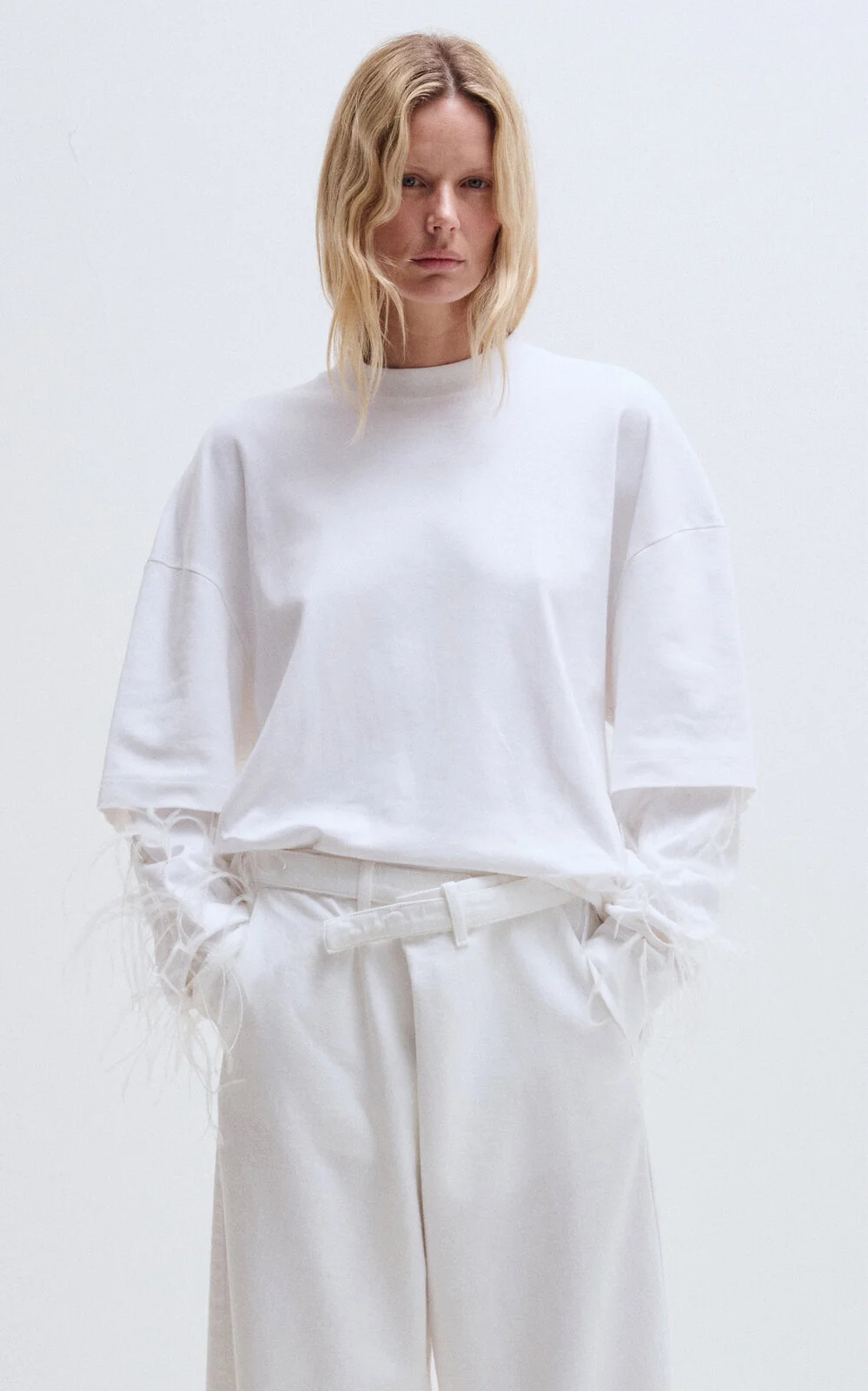 Troy Double-Sleeve Cotton Tee white - 1