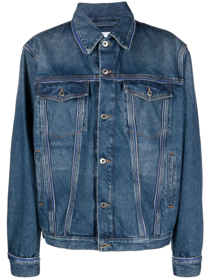 zip-embellishment denim jacket 1