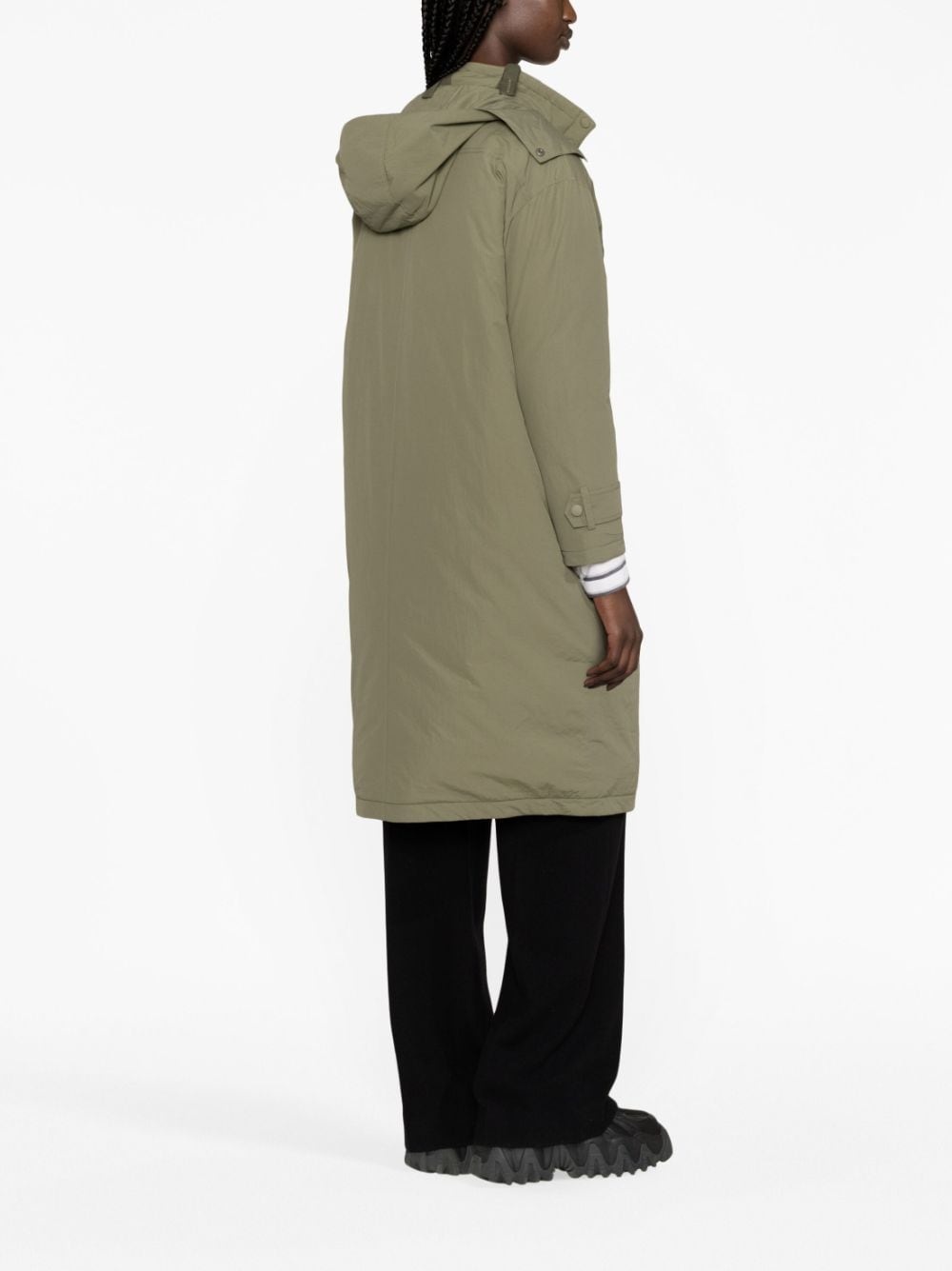 hooded padded trench coat - 4