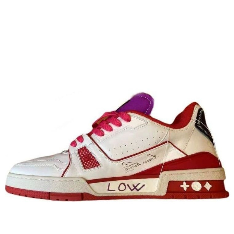 LOUIS VUITTON Trainer Upcycling Sneakers 'White Red Purple for Sydney' 1A9DA5 - 1