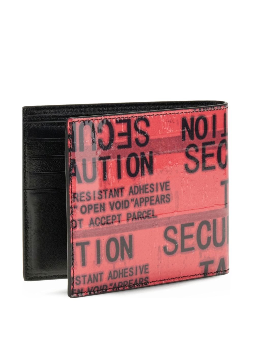 tape-print leather wallet - 2