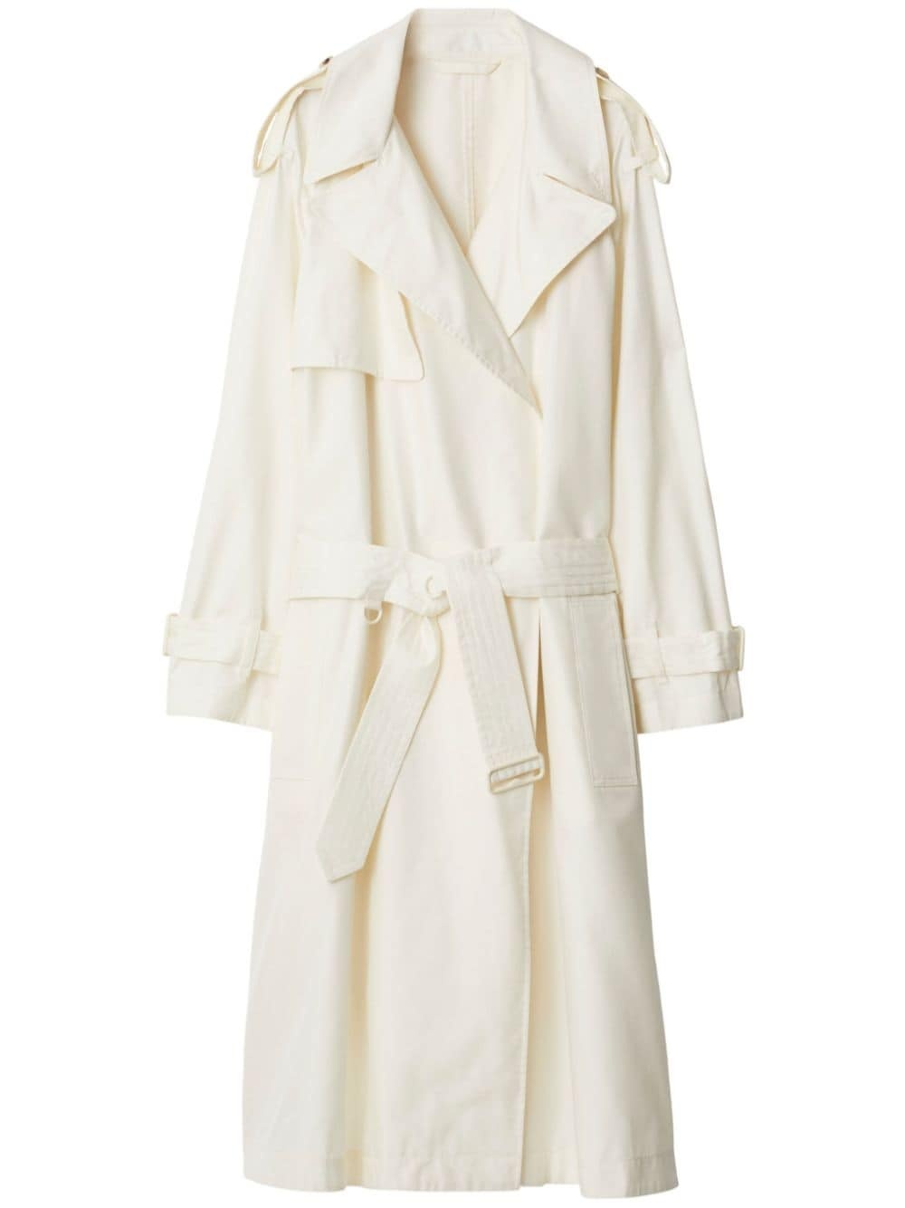 double-breasted belted trench coat - 1