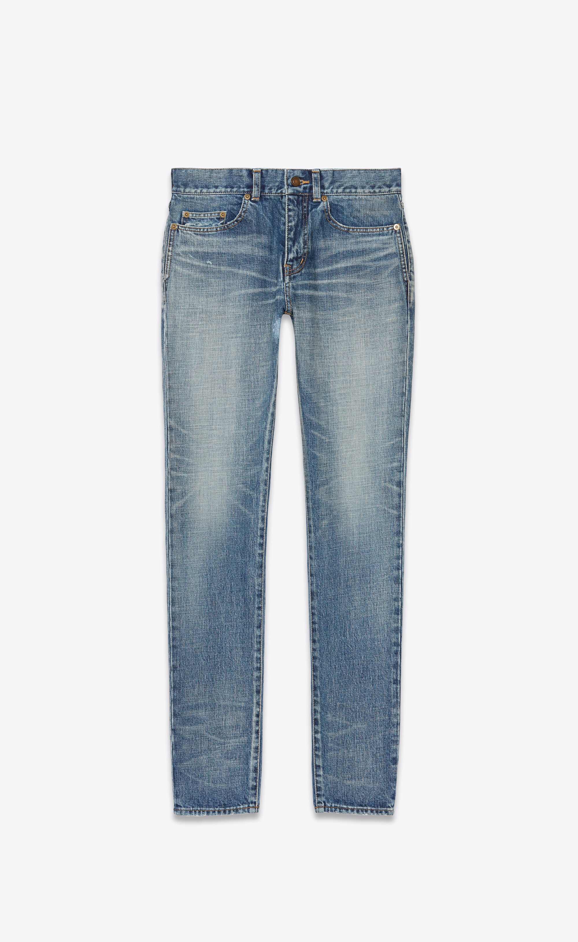 skinny-fit jeans in dark used blue denim - 1