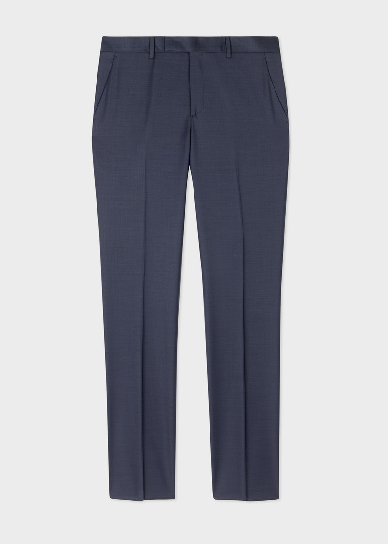 Tailored-Fit Navy Sharkskin Suit 3