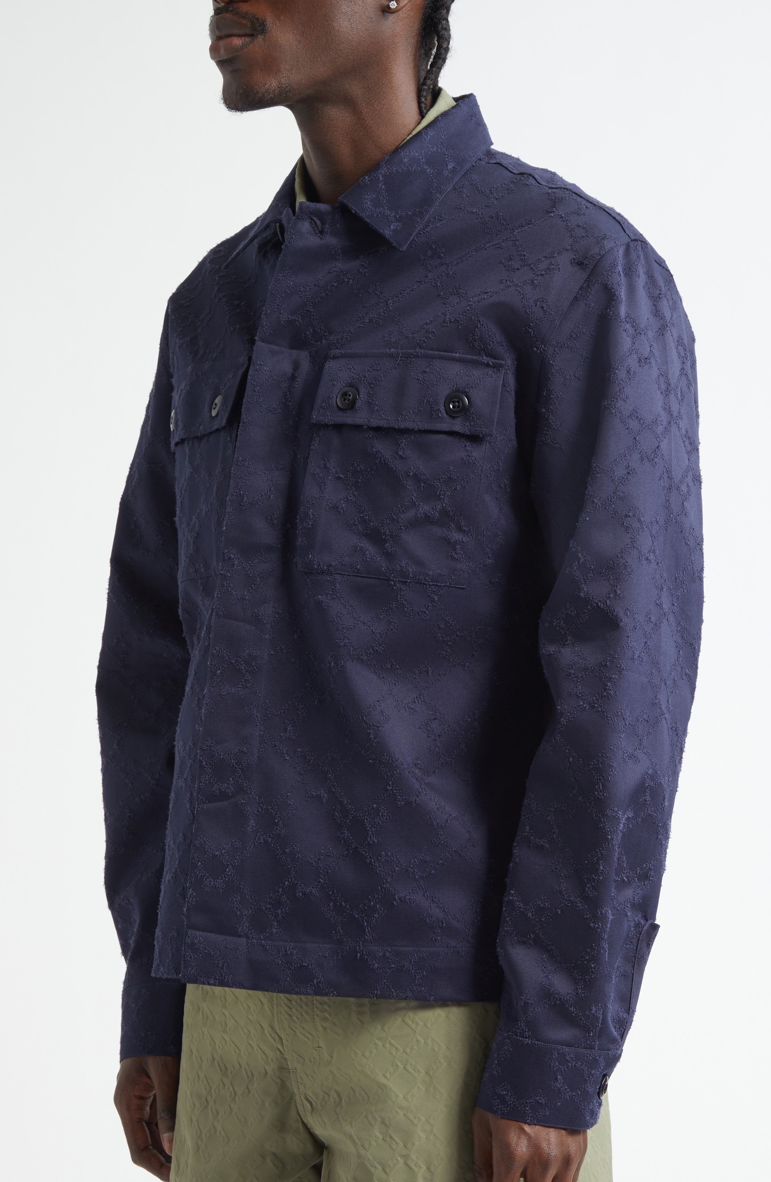 Givenchy Monogram 72 Military Shirt in Navy at Nordstrom - 5
