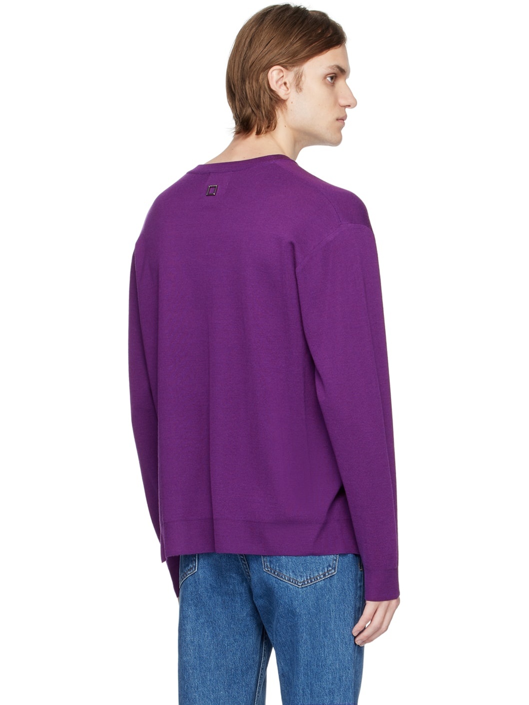 Purple V-Neck Sweater - 3