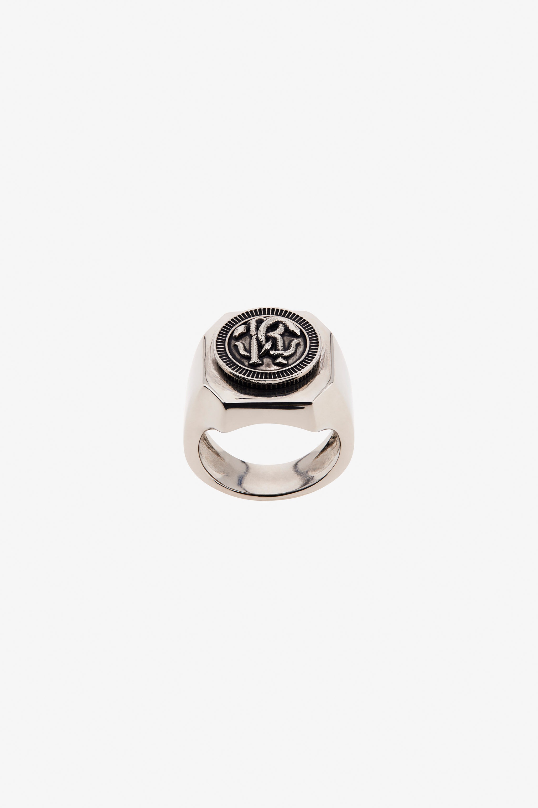 Ring with Monogram Mirror Snake - 2