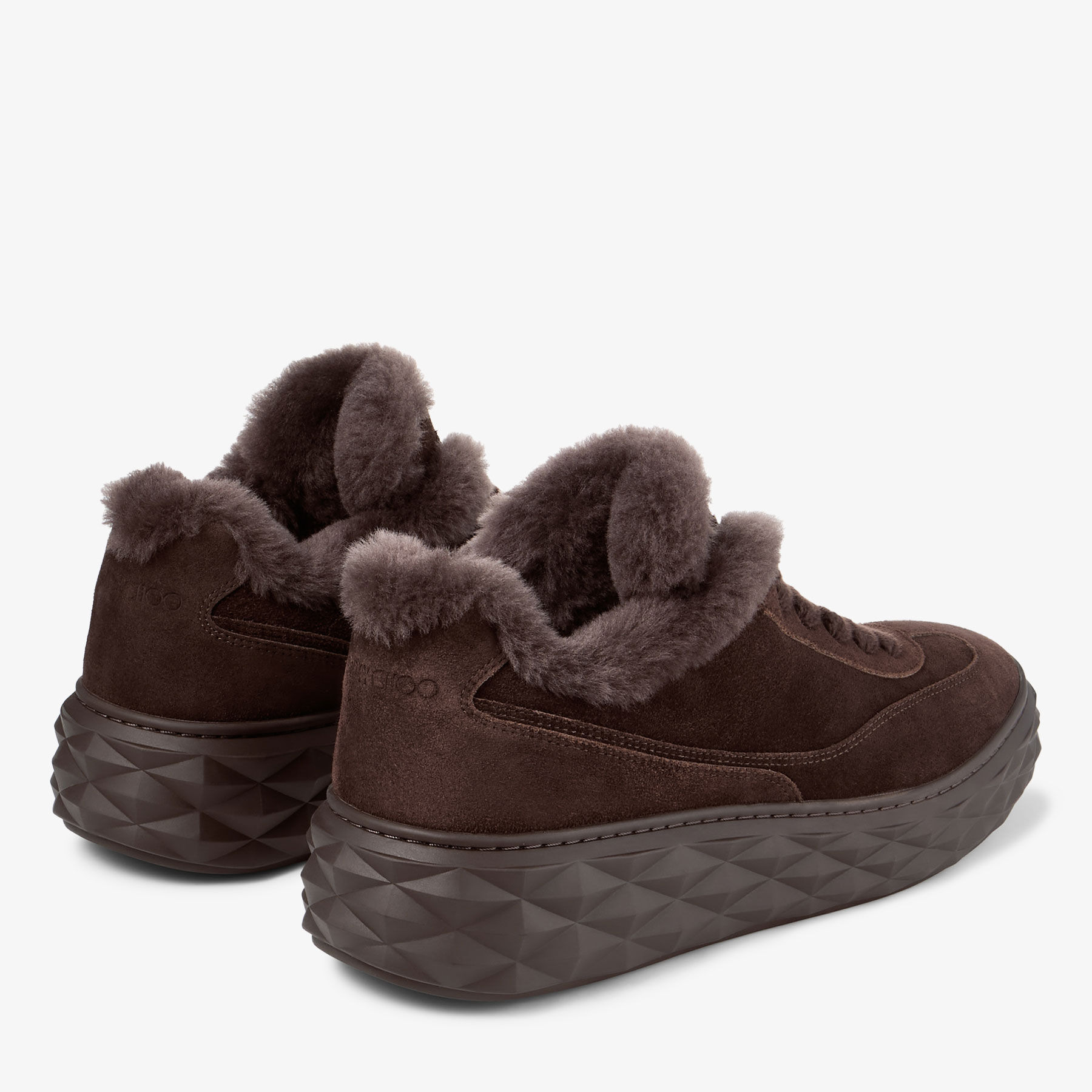 Diamond Maxi Retro M
Chocolate Velvet Suede Low Top Trainers with Shearling - 4