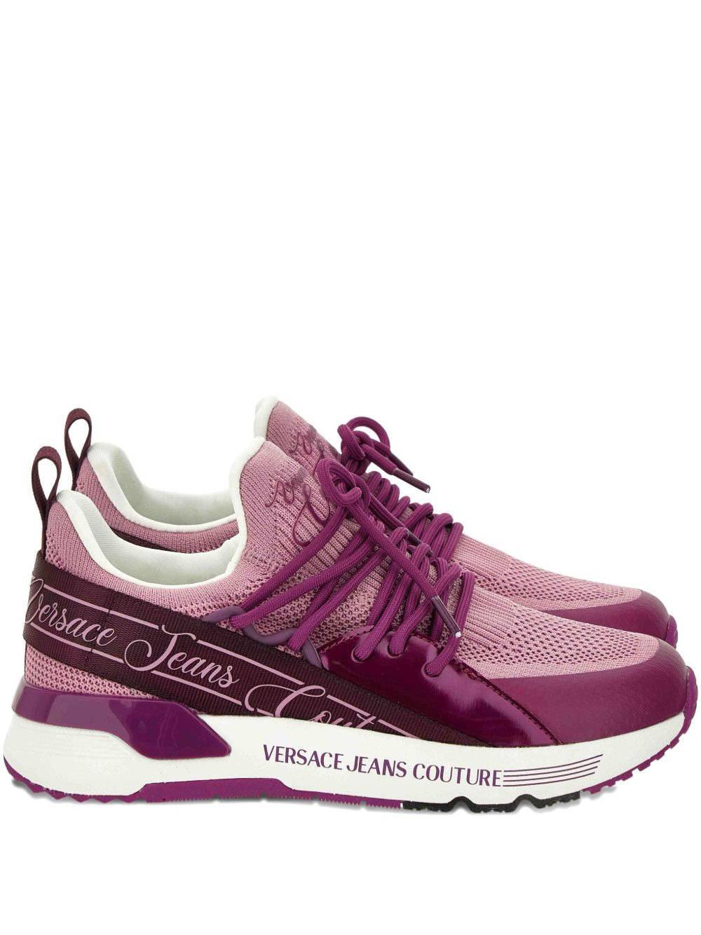 logo-detail knit trainers - 1
