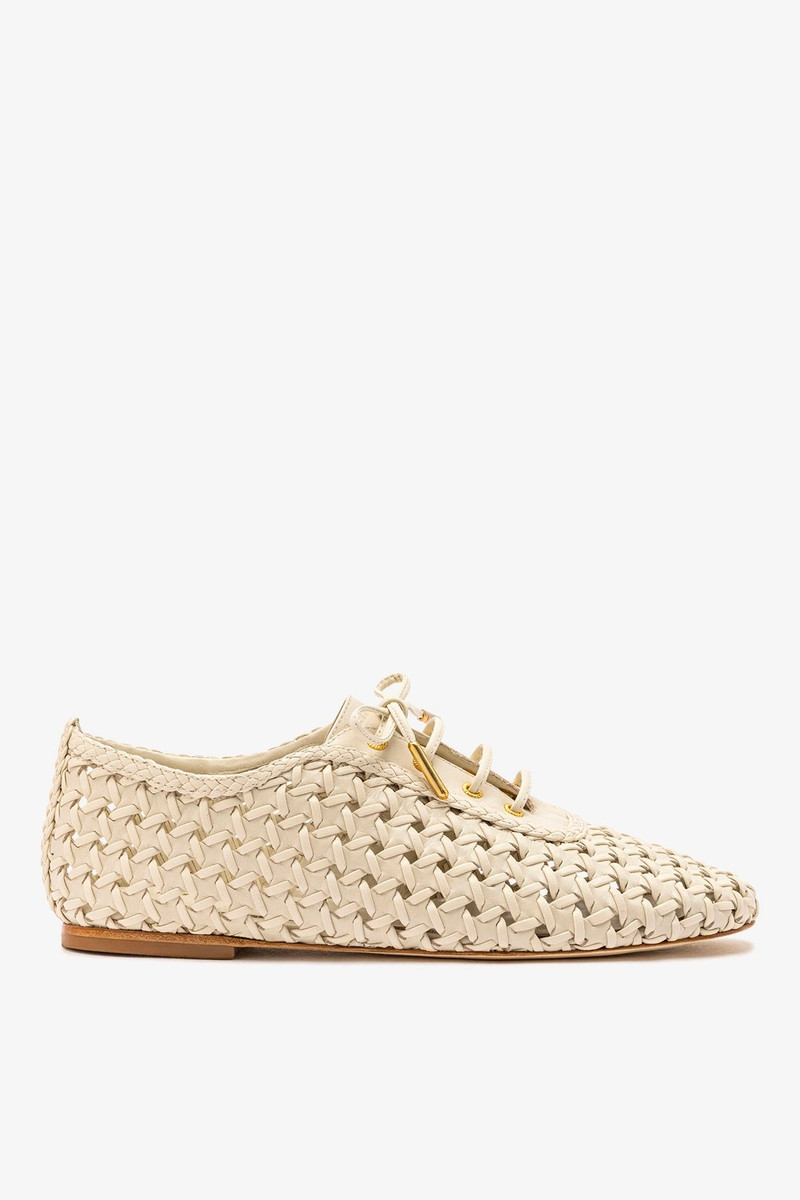 Liza Macrame Sneaker In Ivory Leather 1