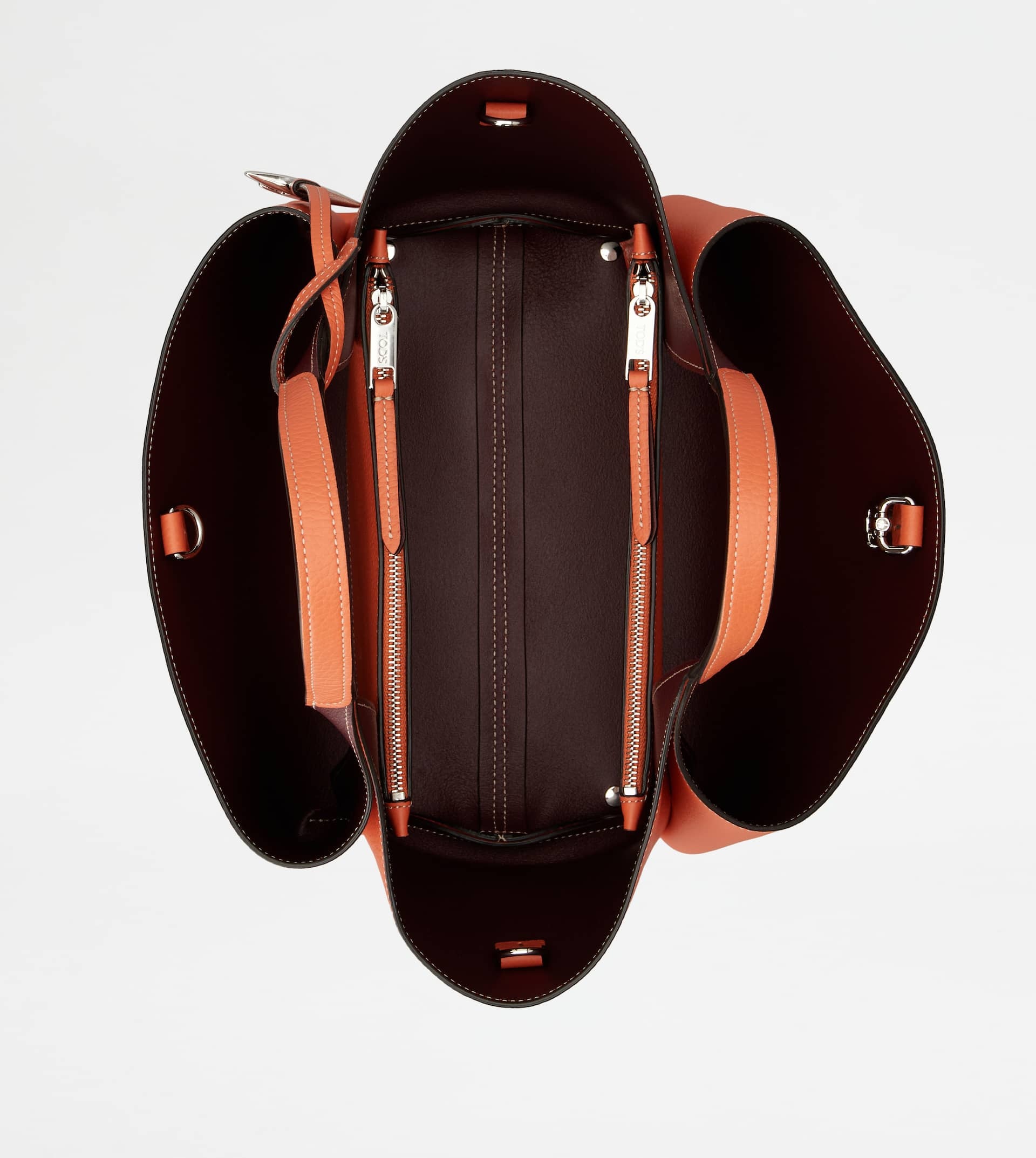 BAG IN LEATHER MINI - ORANGE, BURGUNDY - 3