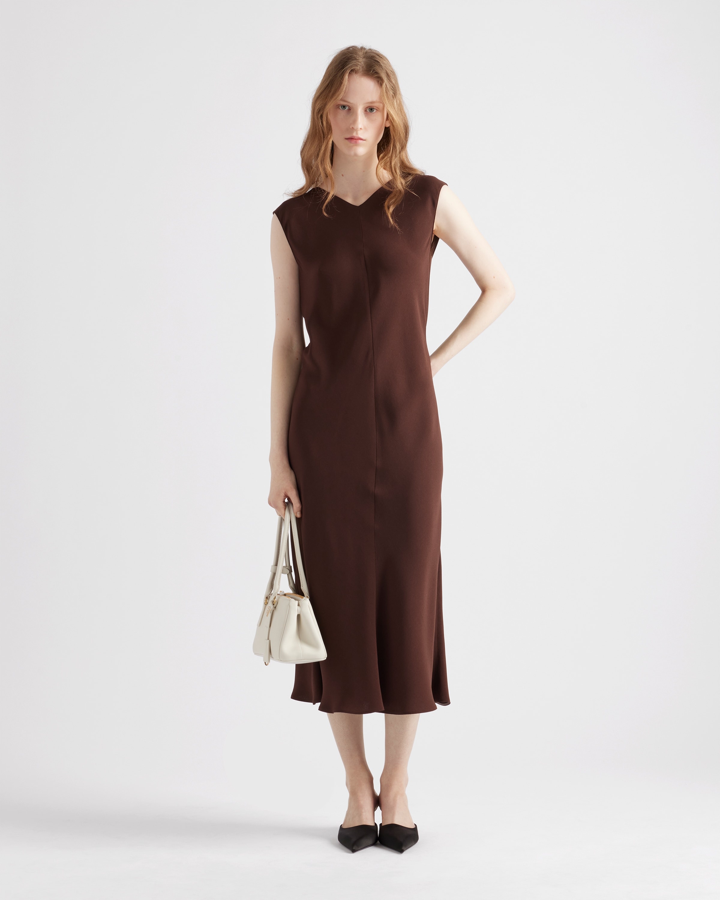 Satin crepe midi-dress - 2