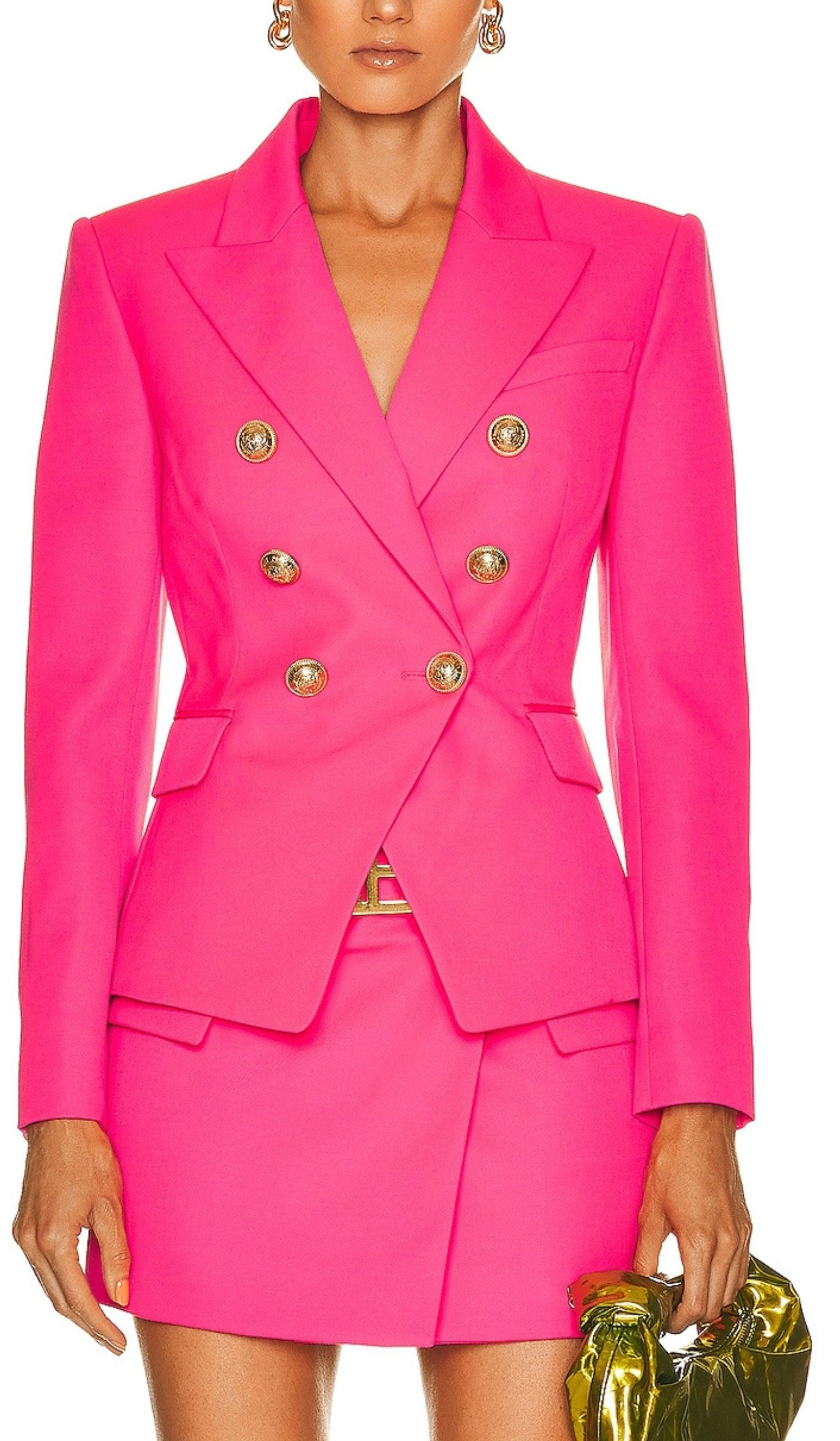 Peak-lapels Double Breasted Wool Jacket - 3
