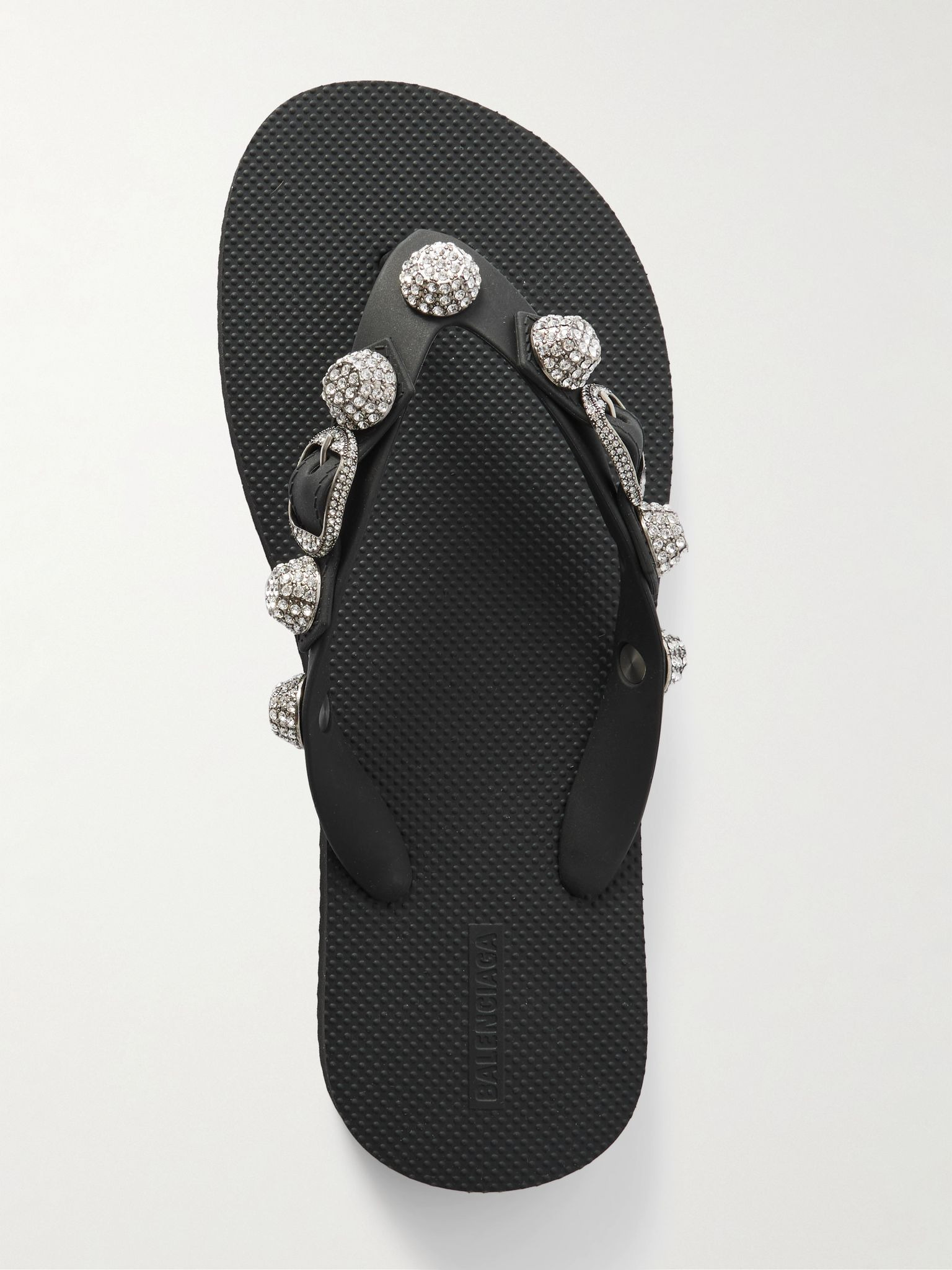 Cagole embellished rubber flip flops Black - 5