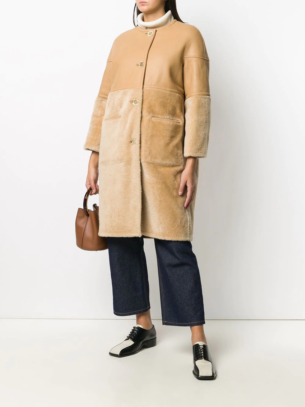 reversible contrast panel coat - 2