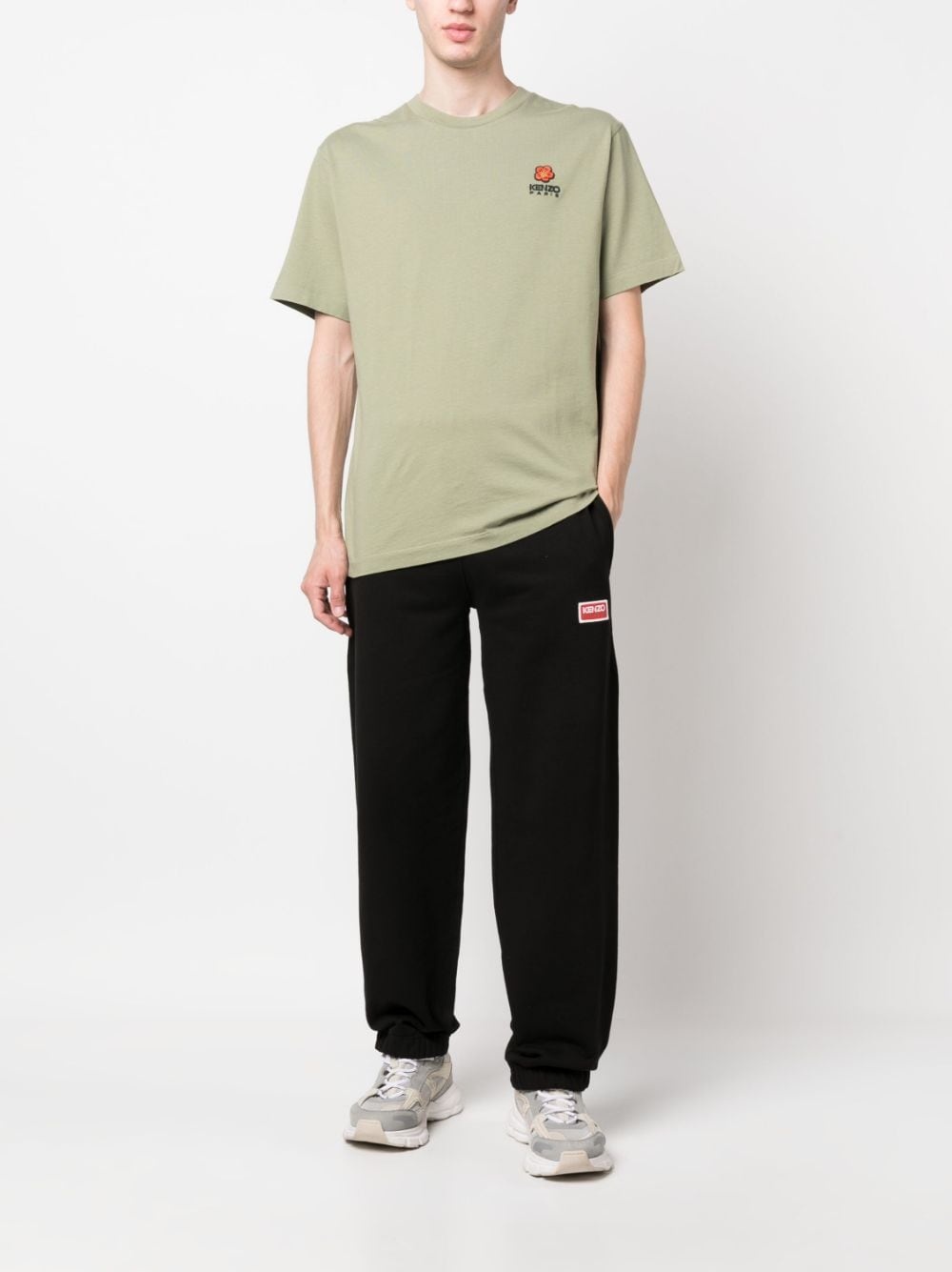logo-embroidered tapered track pants - 2
