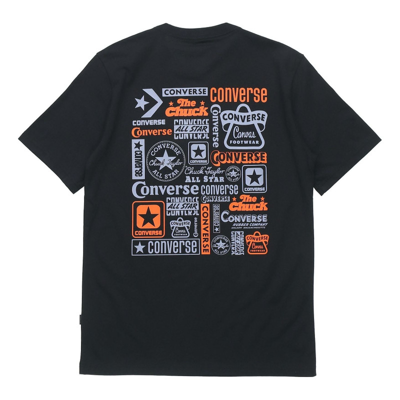 Converse Men's Converse Logo Printing Casual Short Sleeve Black 10018868-001 outlook