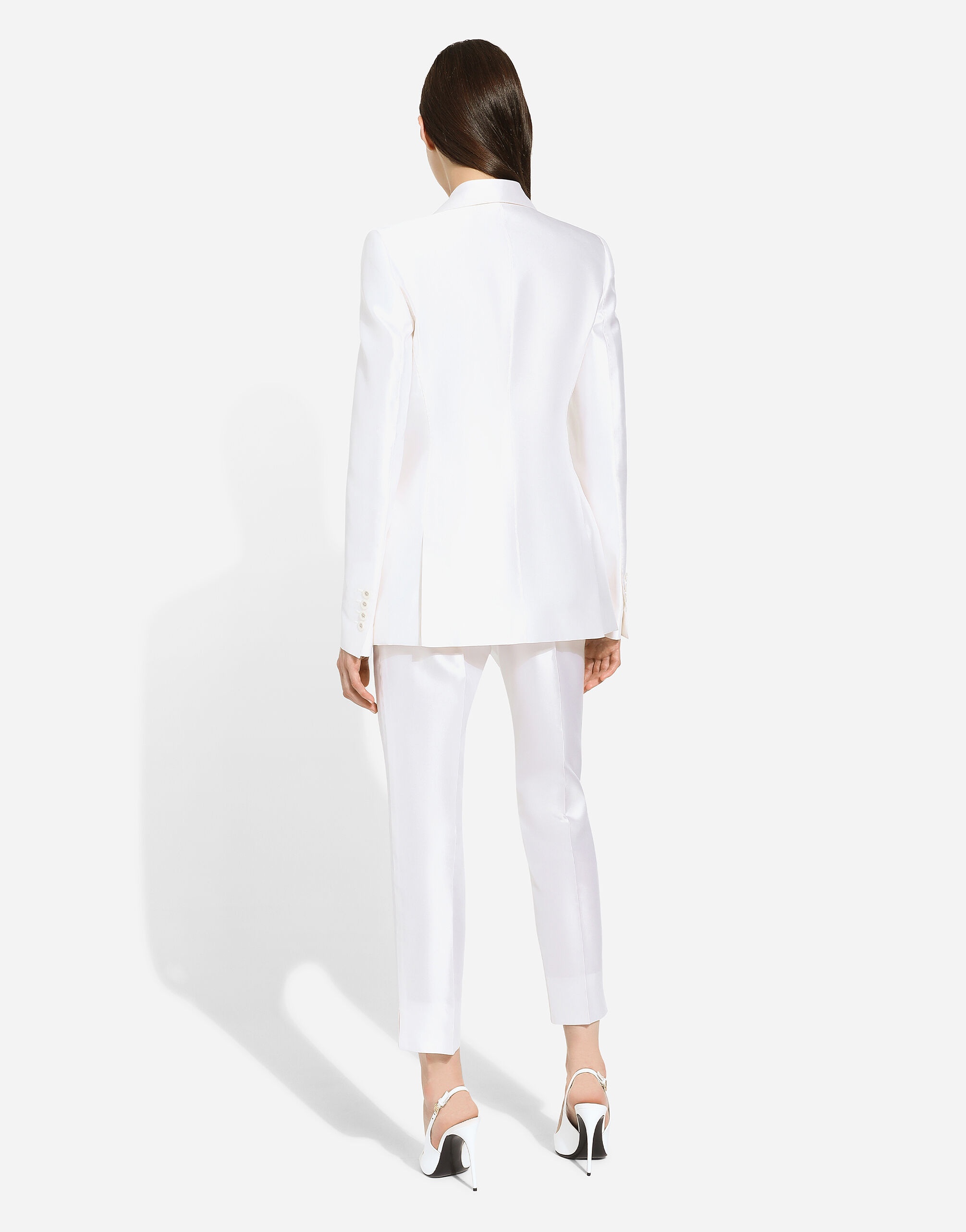 Single-breasted Mikado silk Turlington jacket - 3