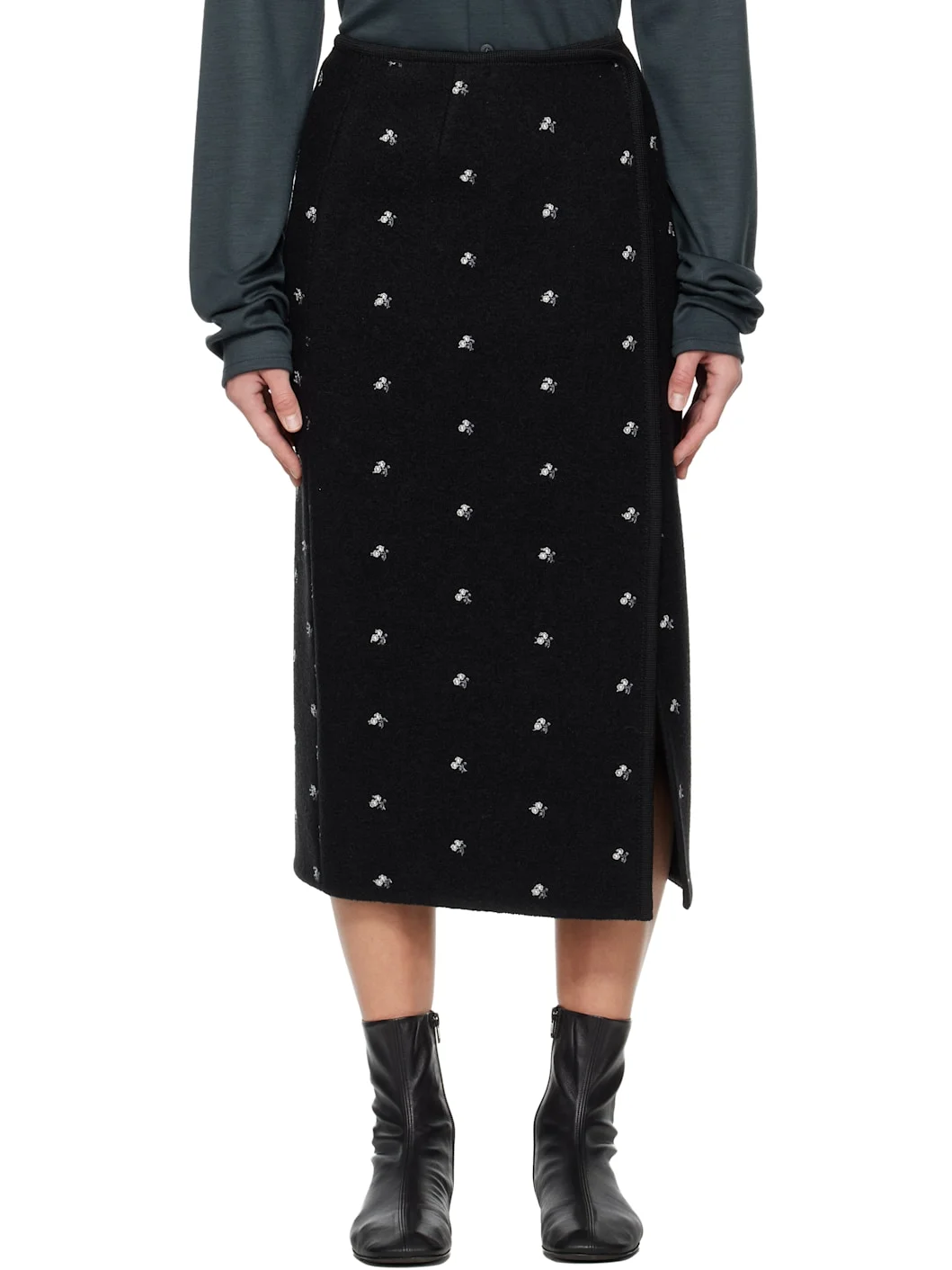 Black Walker Midi Skirt - 1