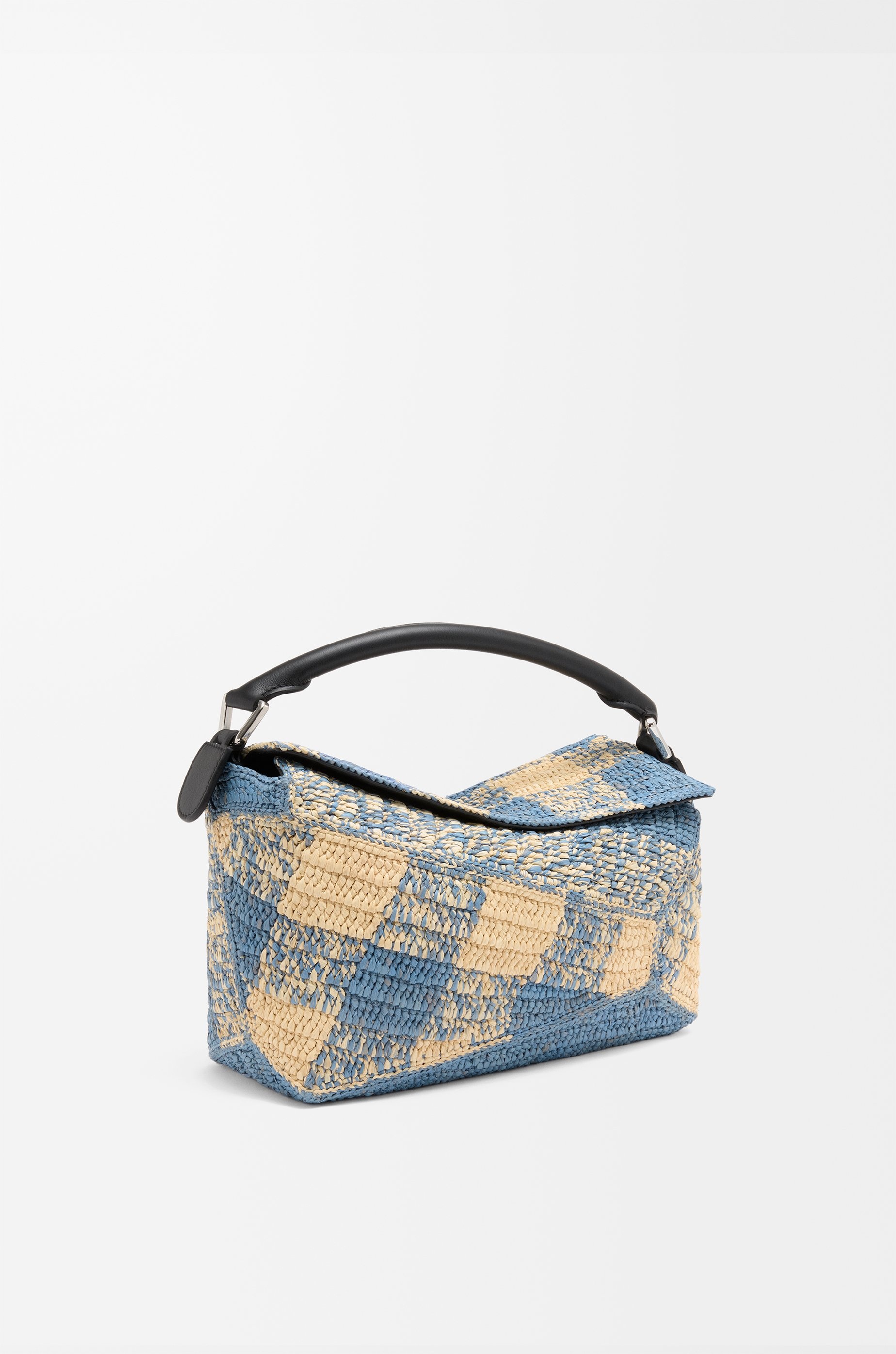 Small Puzzle Edge bag in raffia and calfskin - 4