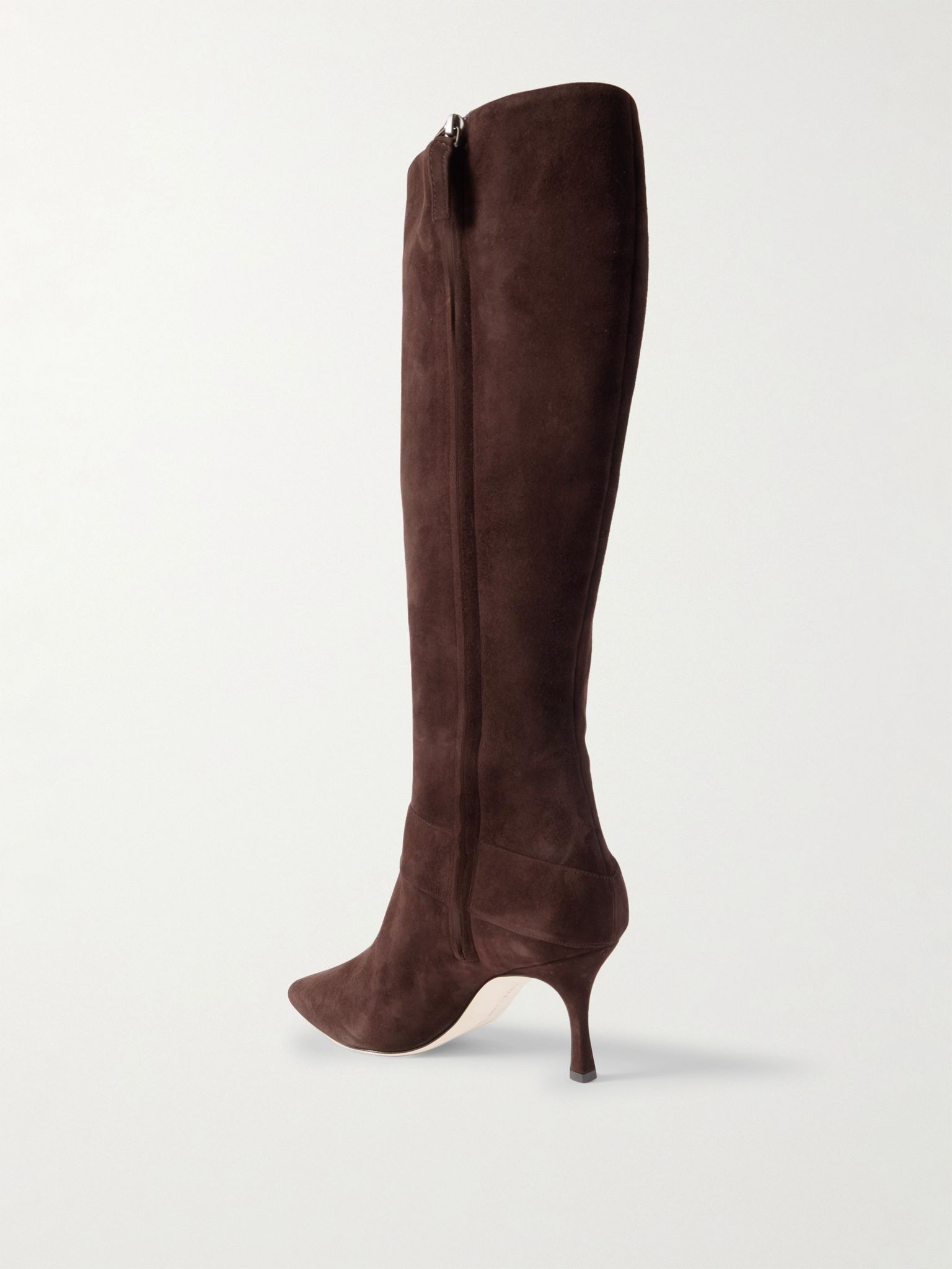 Bayhi 70 buckle-embellished suede knee boots Dark brown - 3