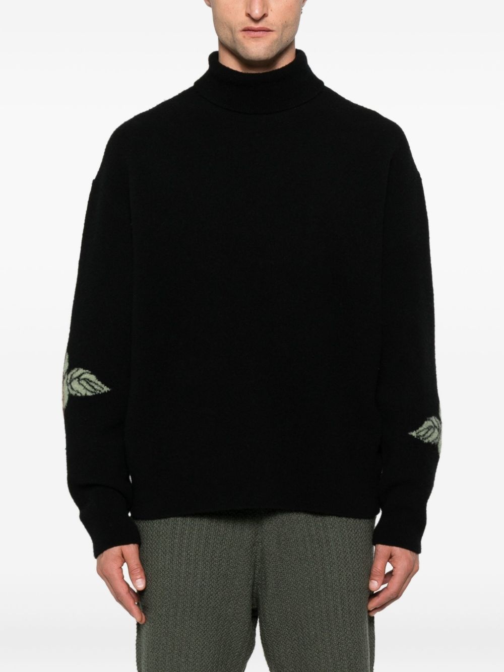 rose-embellished wool sweater - 4