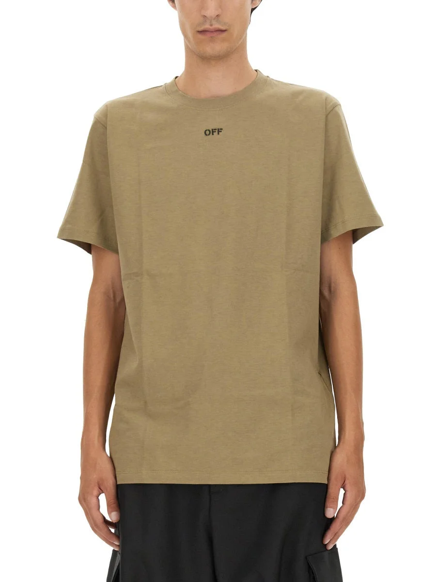 Off-White Men T-Shirt With Arrow Embroidery - 1