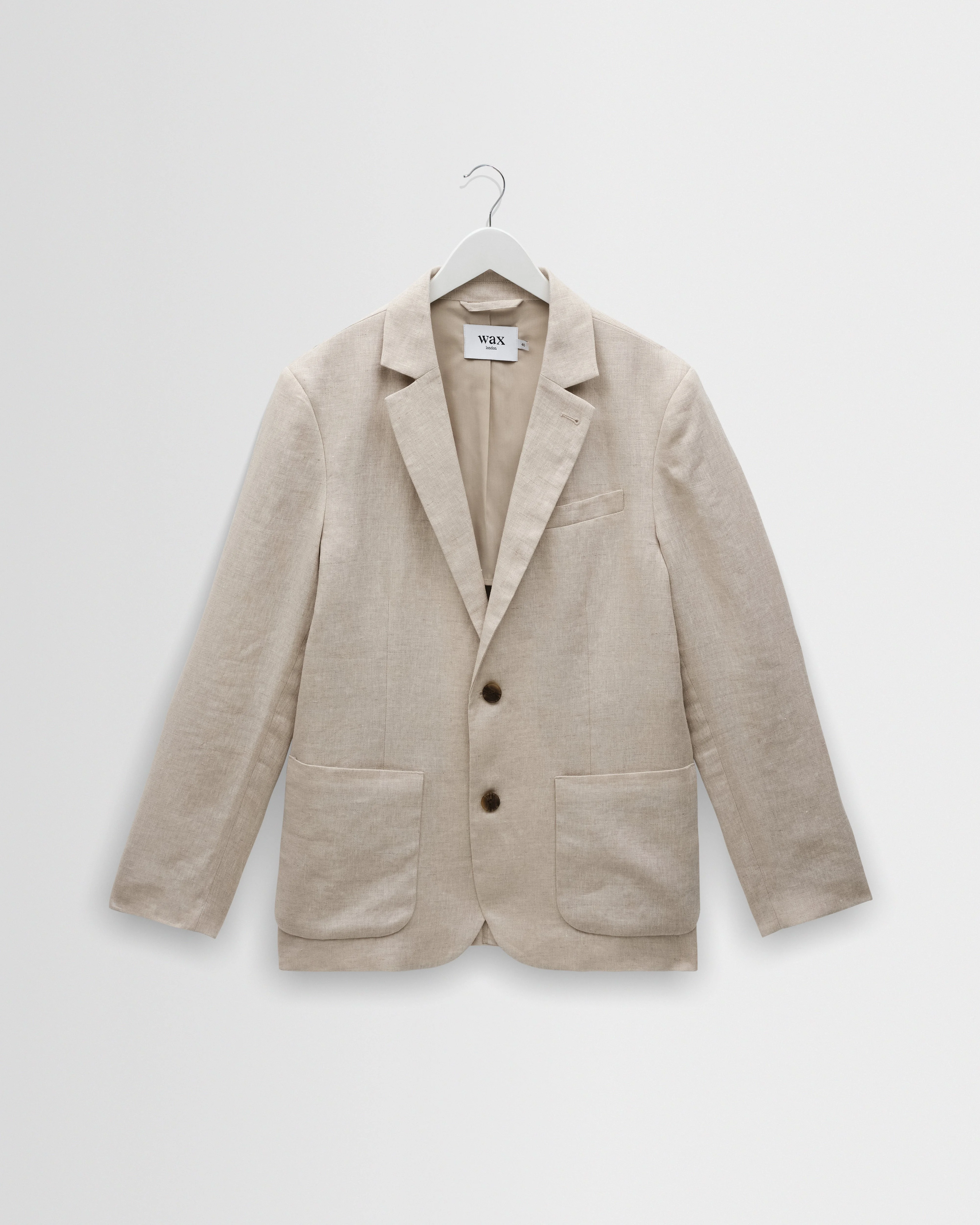 Fintry - Natural Linen Single-Breasted Blazer - 1