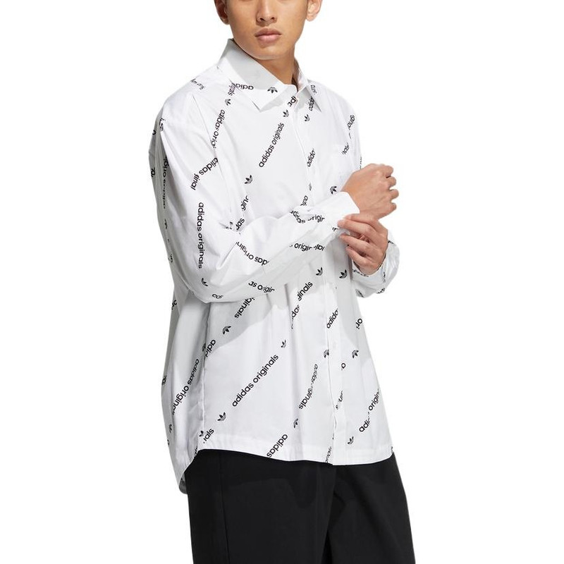 adidas adidas originals Printing Alphabet Full Print Long Sleeves Shirt Unisex White HU1228 outlook