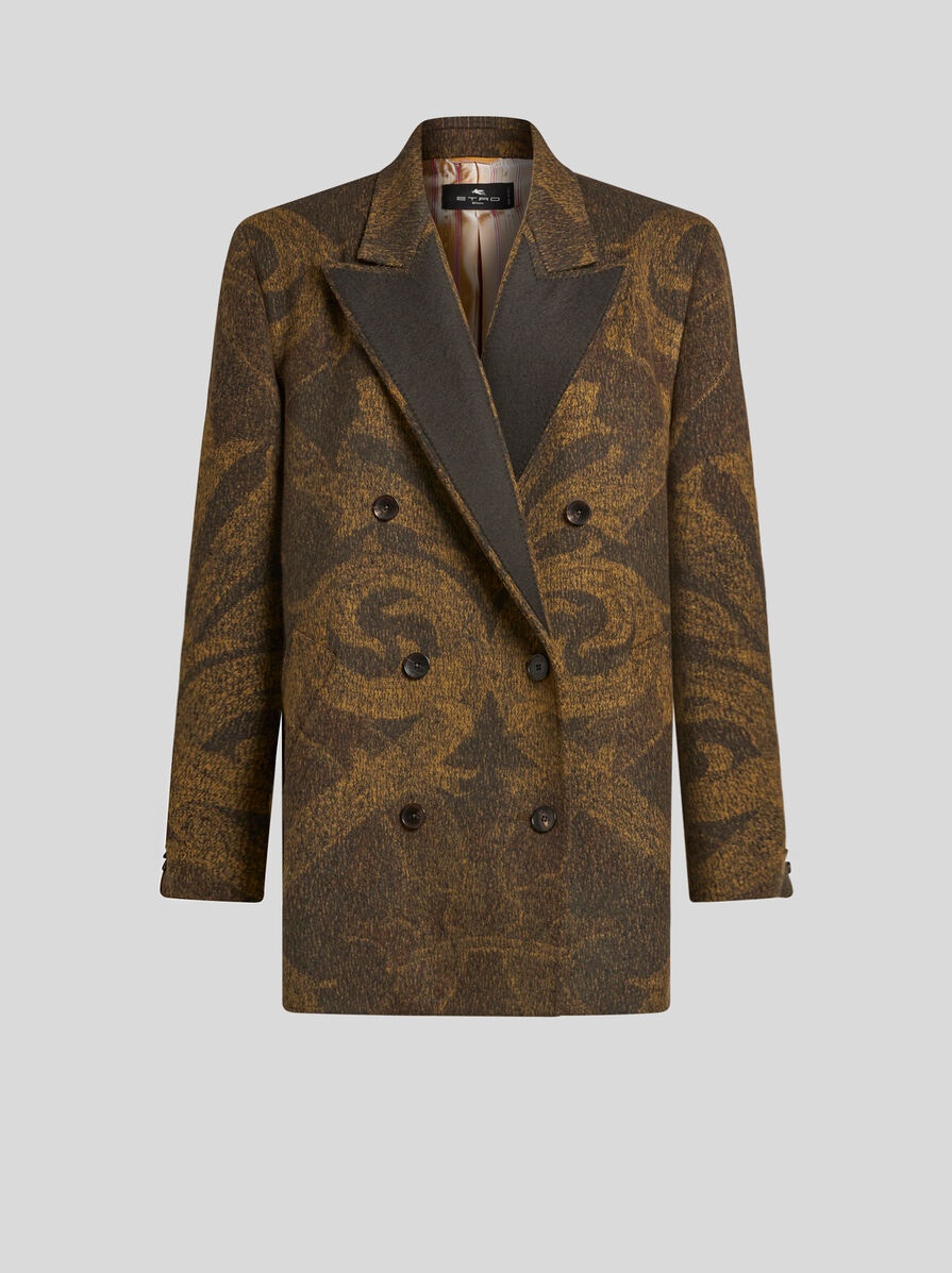 WOOL JACQUARD PEACOAT - 1