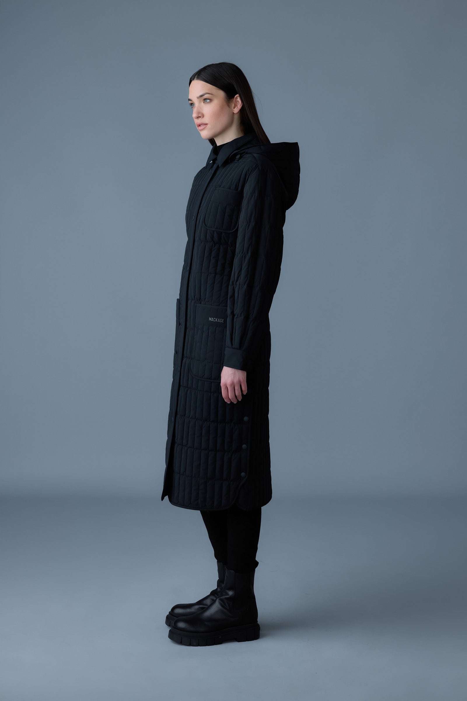 TADOKA Light down vertical quilted coat - 3