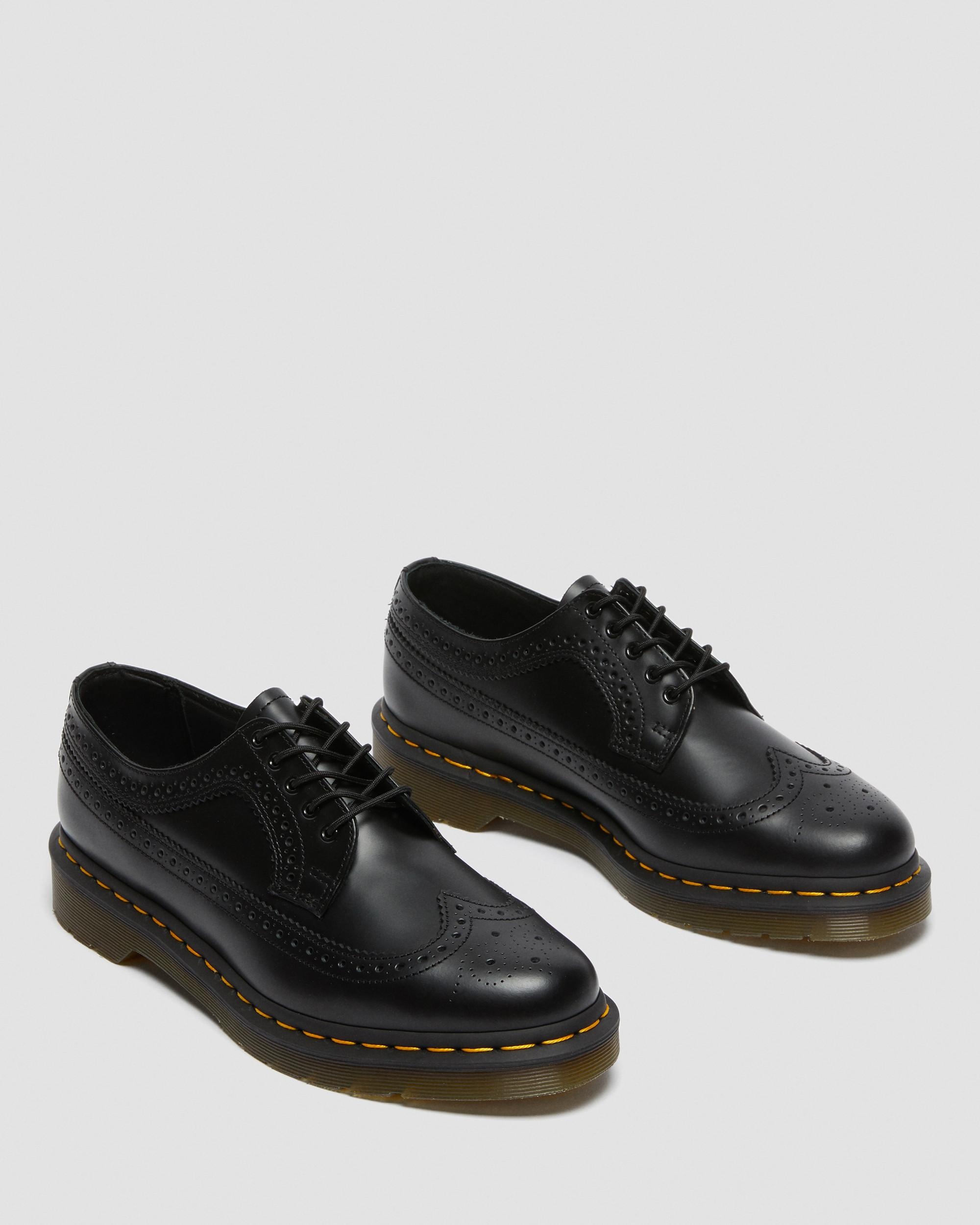 3989 Yellow Stitch Smooth Leather Brogue Shoes - 9