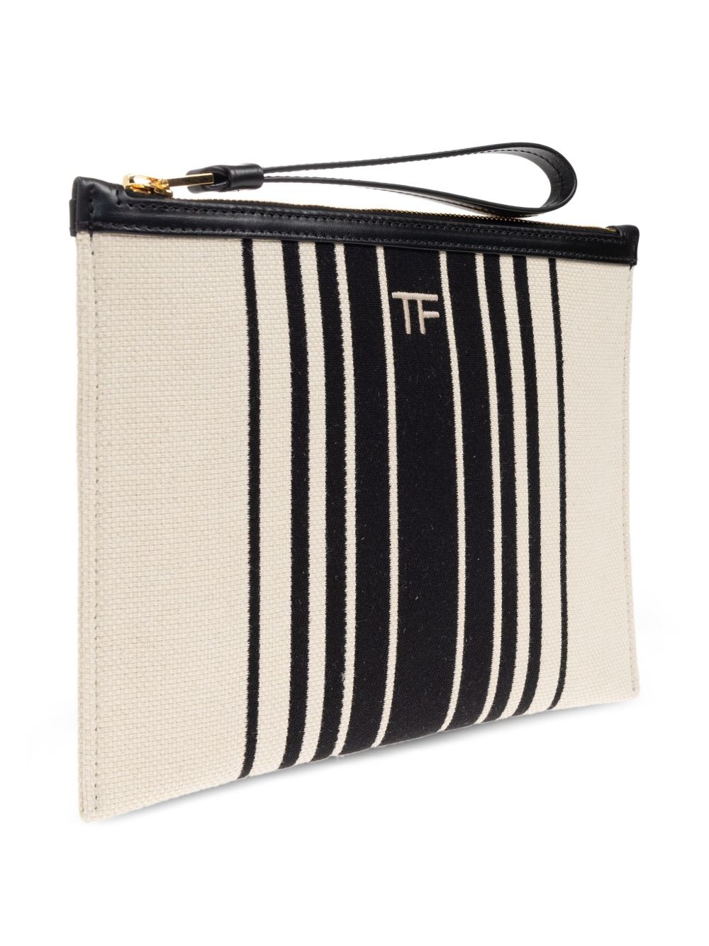 striped canvas clutch - 3