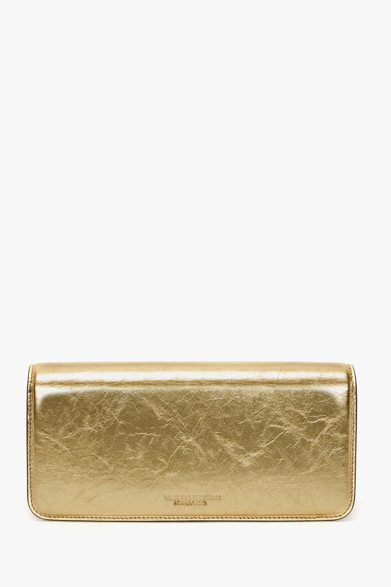 202 Clutch Bag In Gold Distressed Leather 4