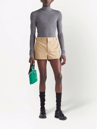 Prada triangle-logo tailored shorts outlook