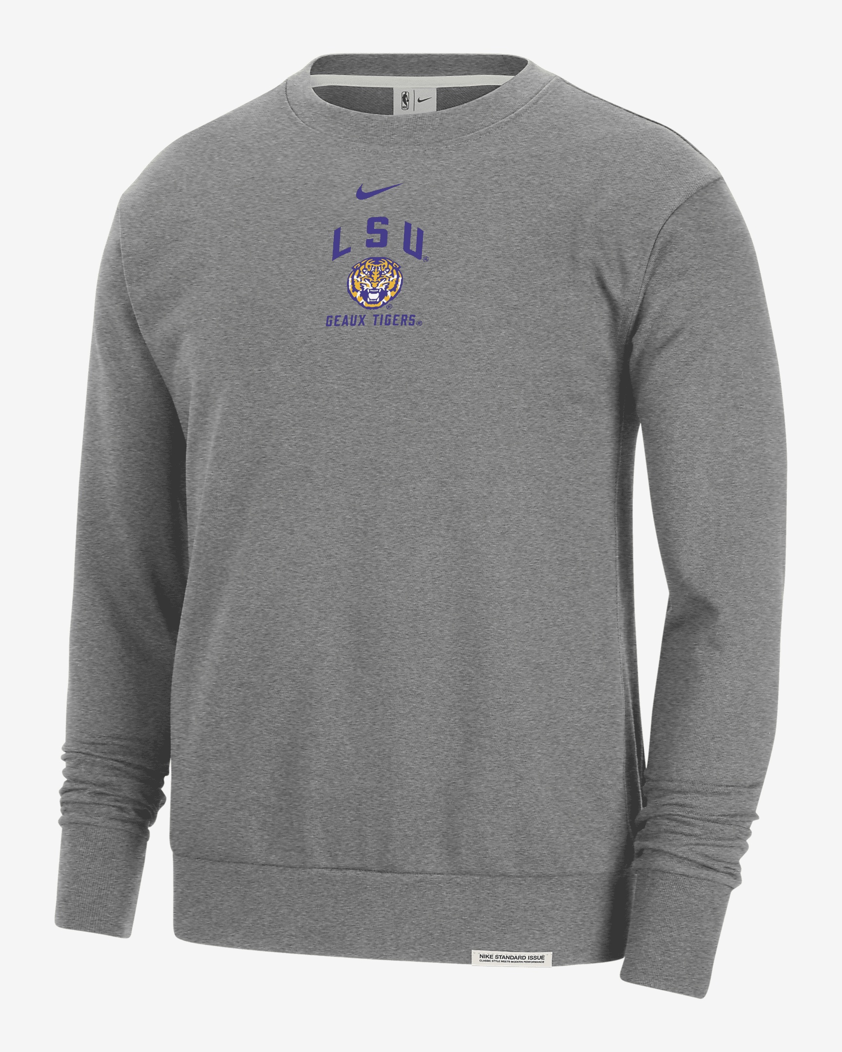 LSU Standard Issue Nike Men's College Fleece Crew-Neck Sweatshirt - 1