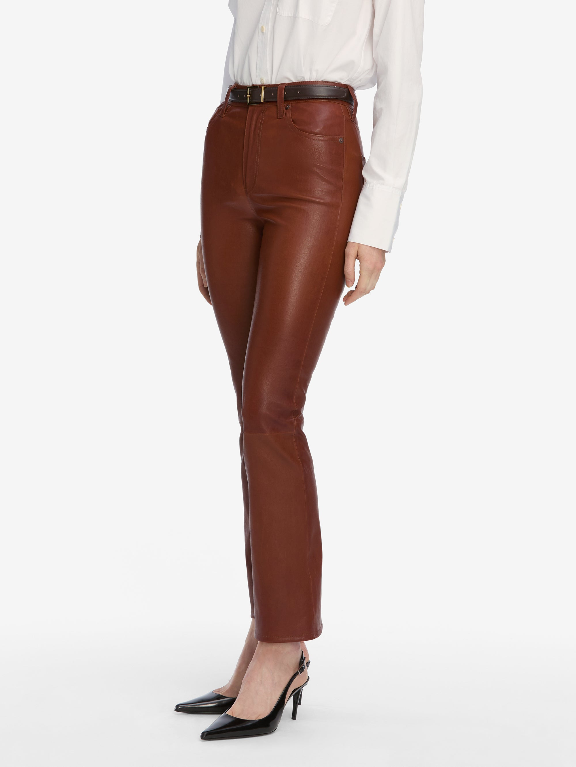 The Leather Reboot Crop in Whiskey - 5
