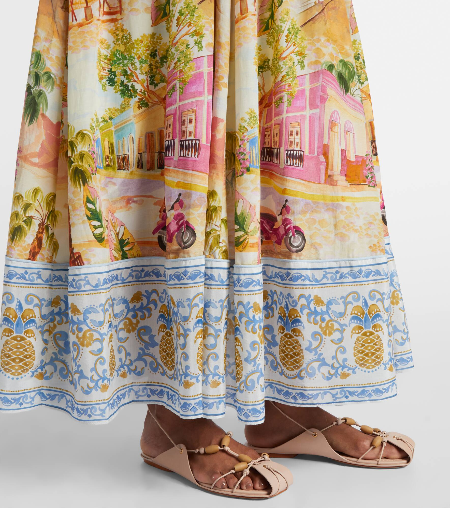 Printed cotton-blend maxi dress - 5