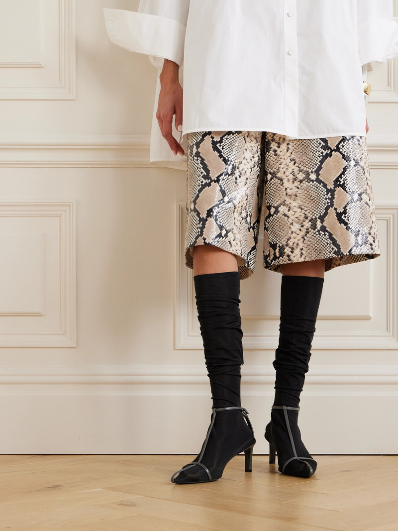Jil Sander Stretch-mesh And Leather Knee Boots outlook