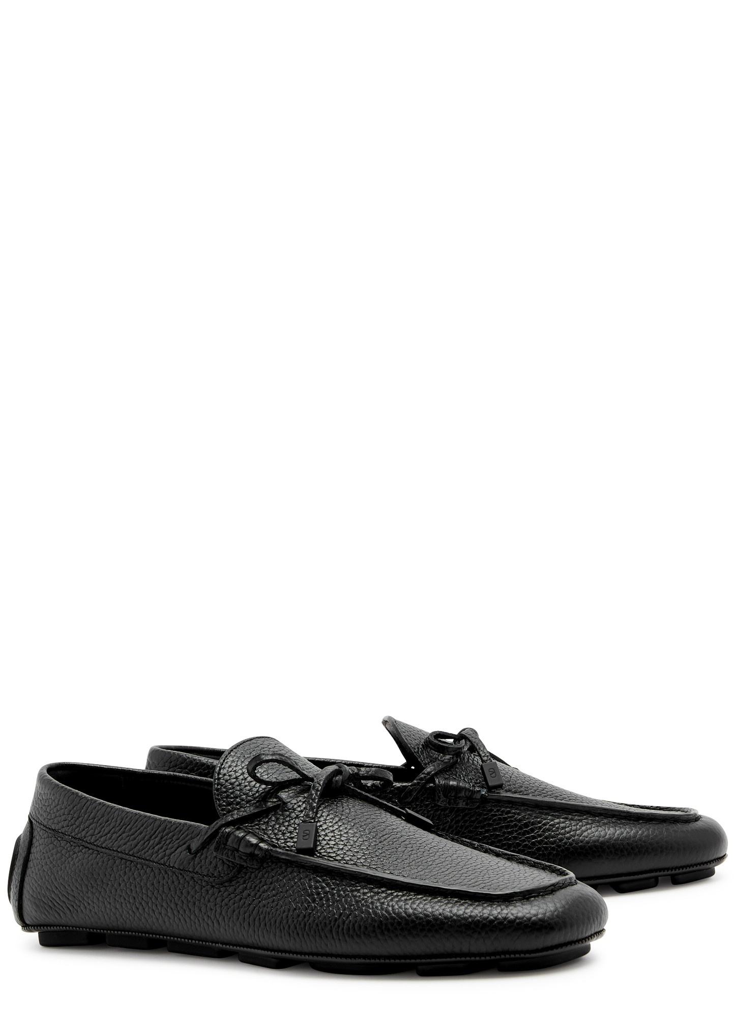 VLogo grained leather driving shoes - 2