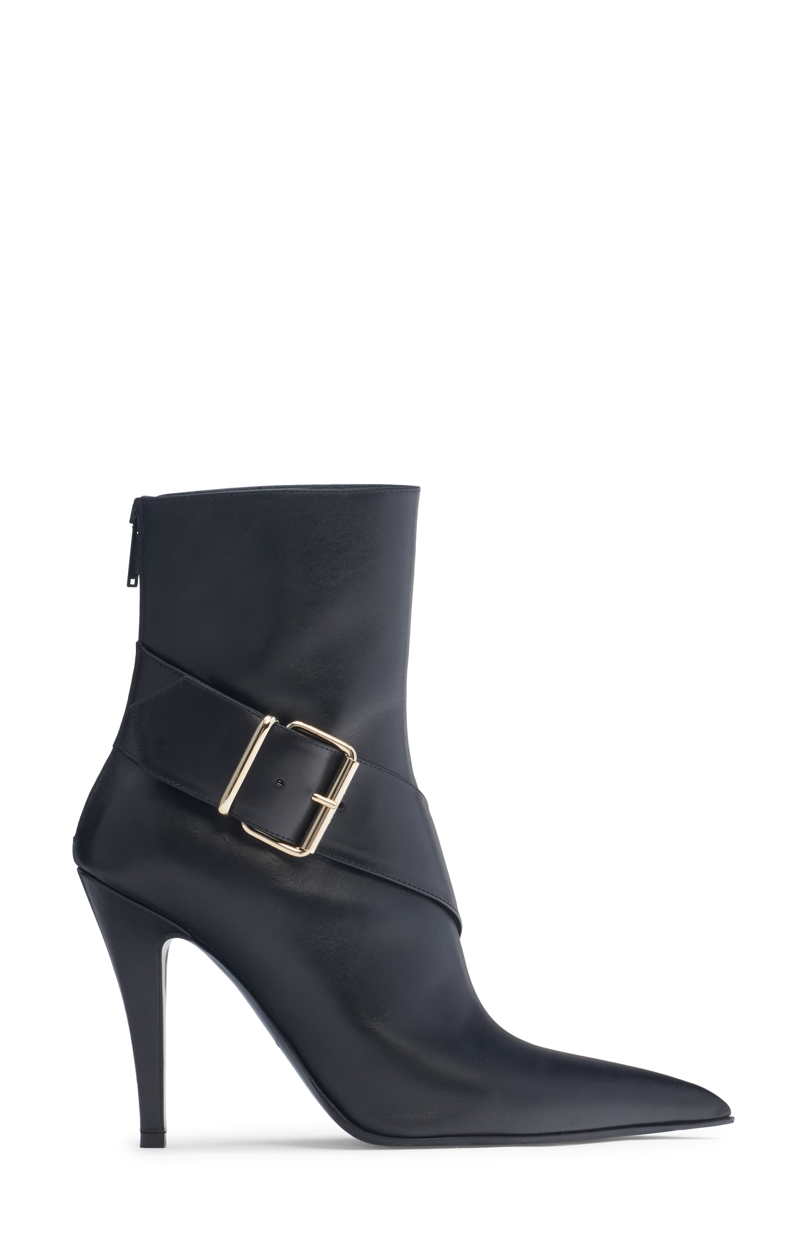 McQueen Heron Pointed Toe Bootie in Black/Silver at Nordstrom - 3