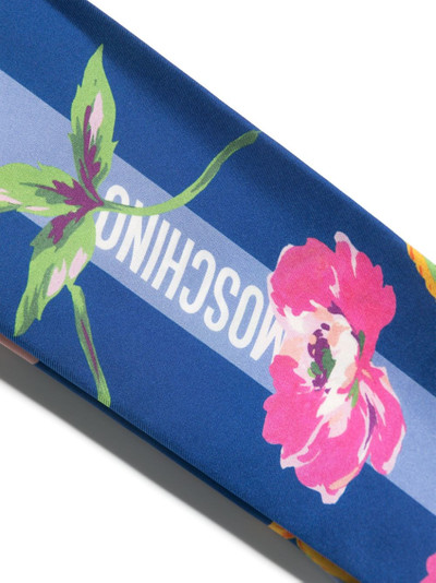 Moschino logo-jacquard silk scarf outlook