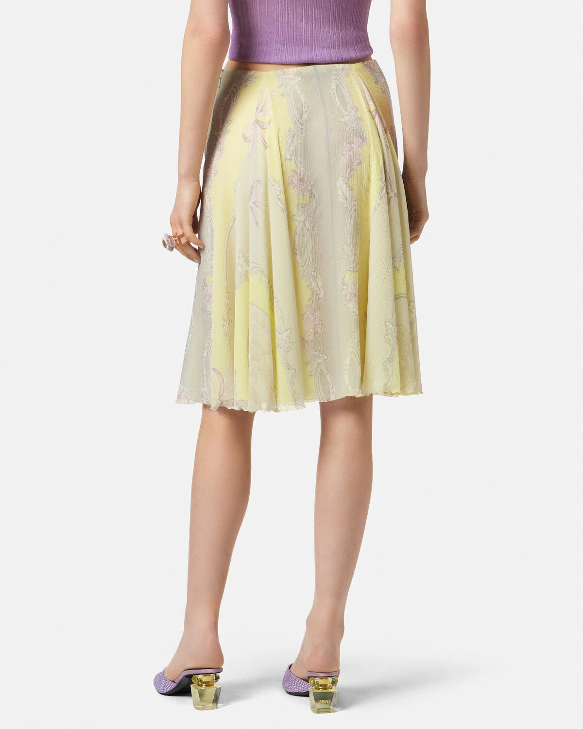 Cameo Silk Crêpe Flowy Midi Skirt - 5
