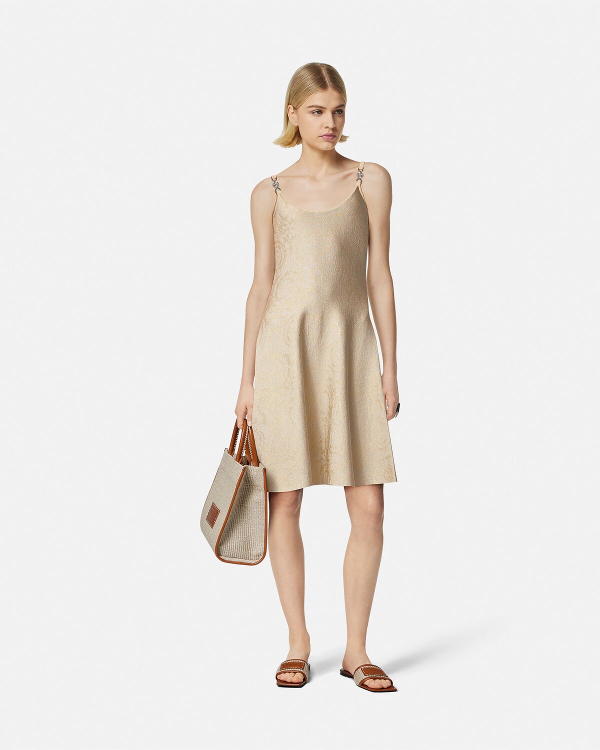 Barocco Knit Flared Mini Dress - 2