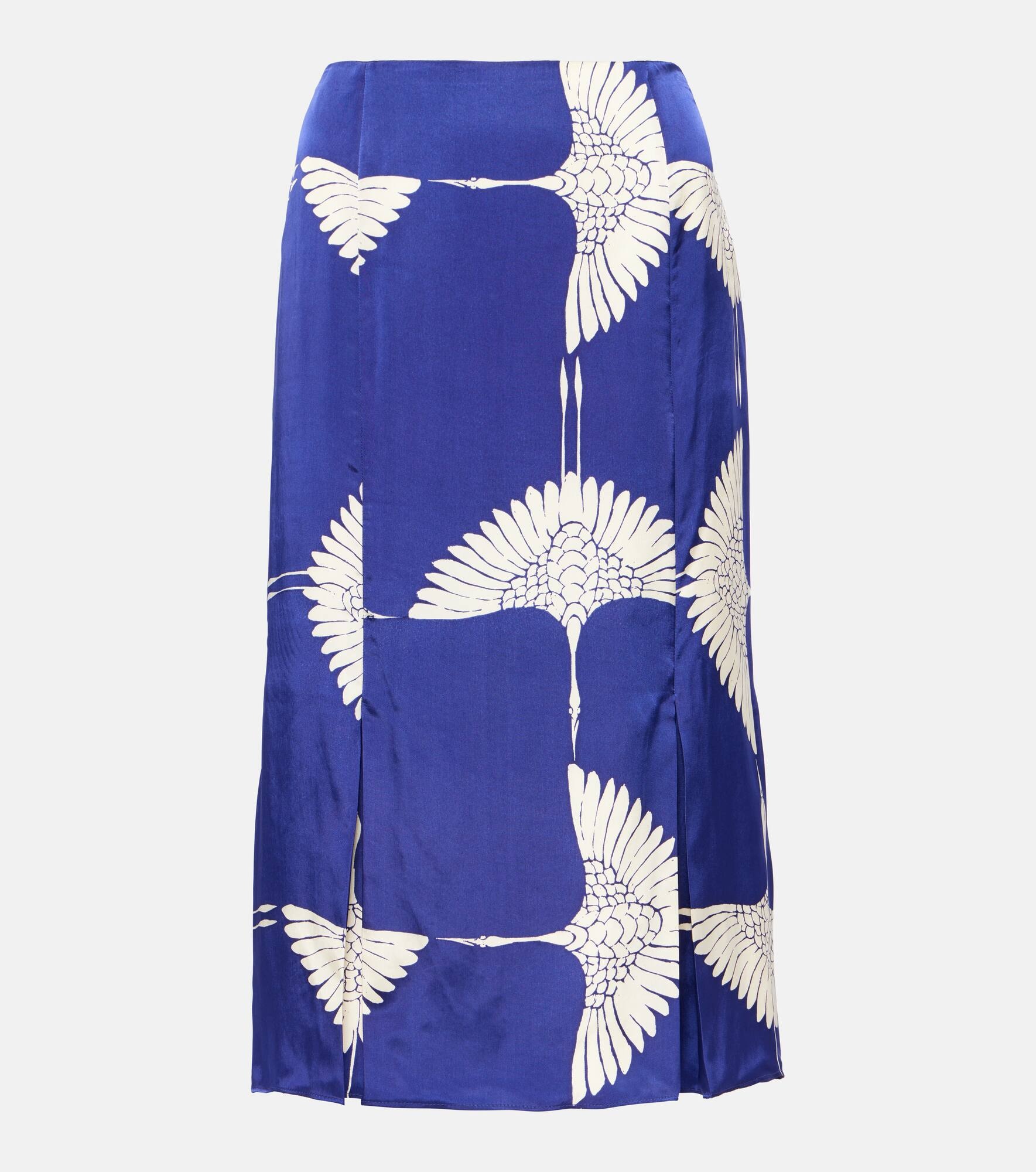 Levy printed twill midi skirt - 1