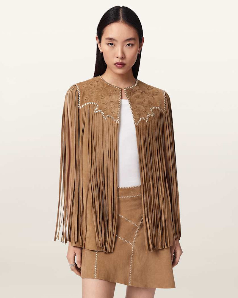 CARTER WHIPSTITCH SUEDE TASSEL GILET 5