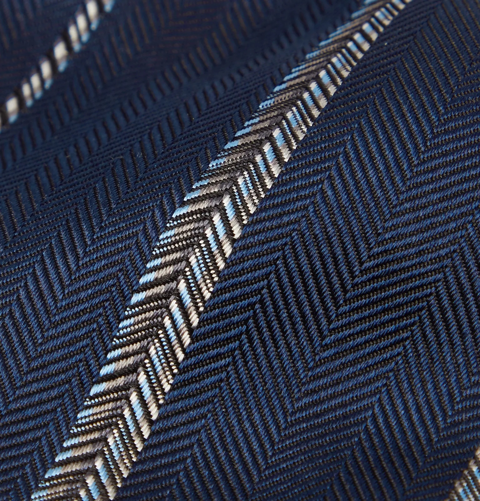 7cm Herringbone Silk Tie - 3