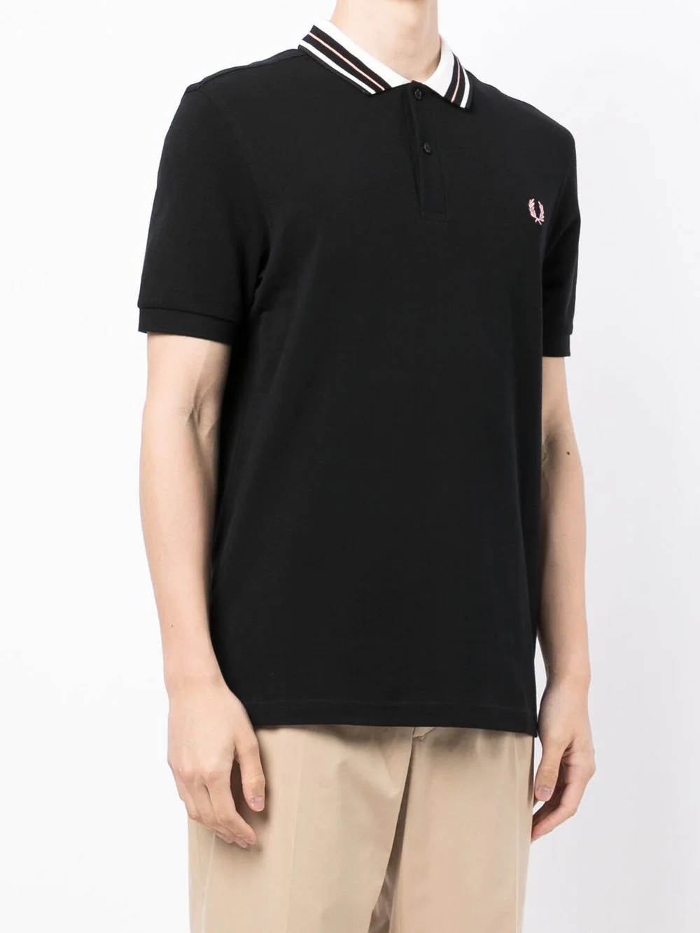 embroidered-logo polo shirt - 3