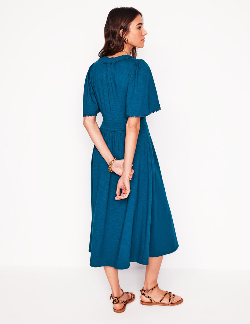 Maddie Trim Jersey Dress-Harbour Blue 5